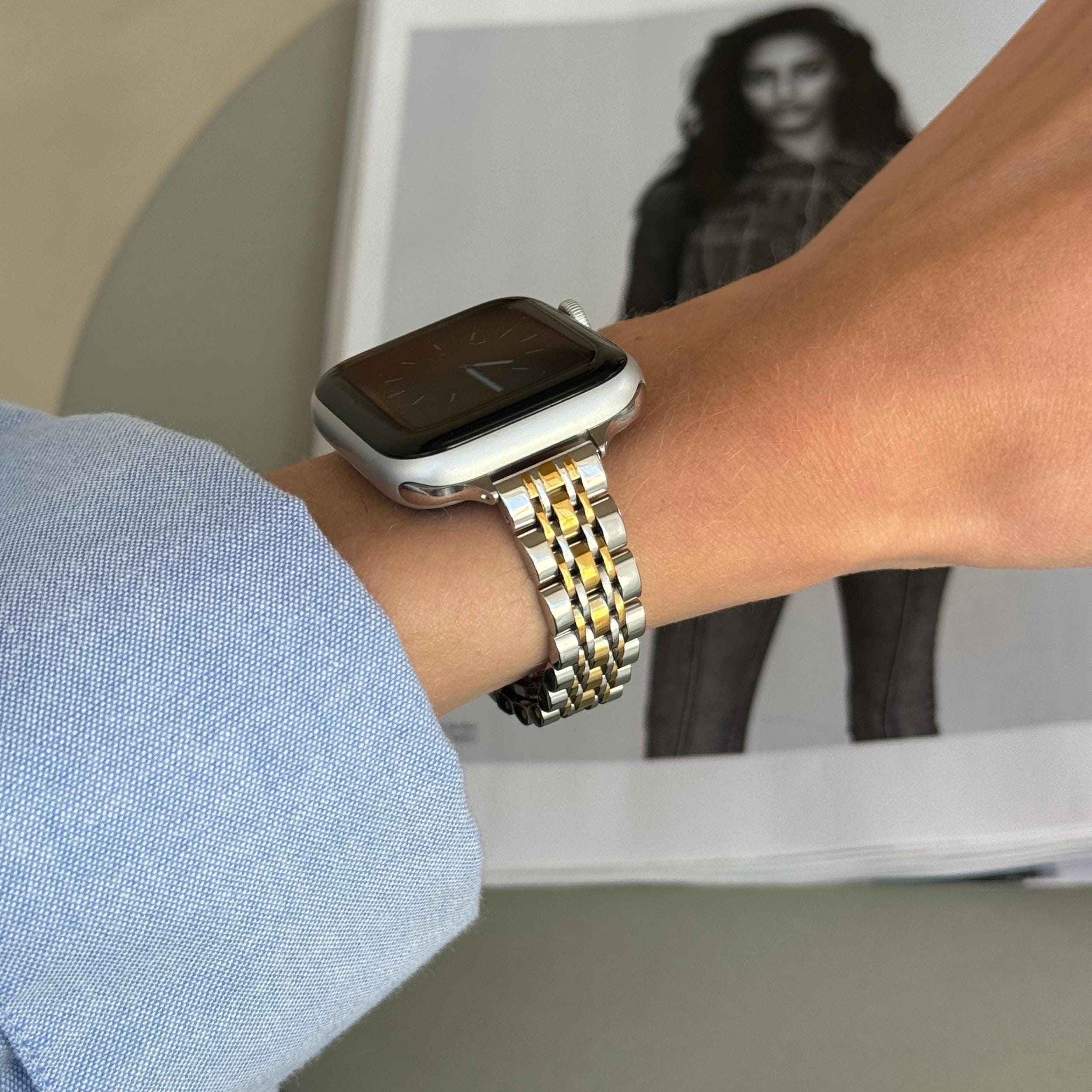 Silver Gold Apple Watch Band Etsy Canada