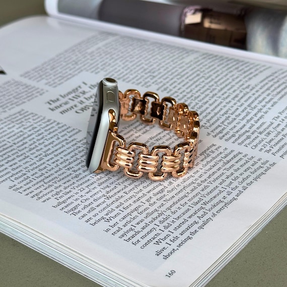 Rose Gold Apple Watch Band: Stainless Steel Metal Bracelet  display picture 1