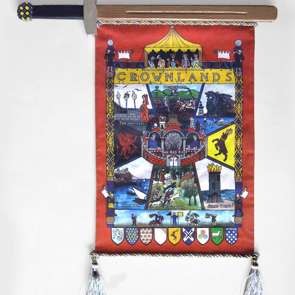 AUSVERKAUF! Game of Thrones, Gobelin im Mittelalter Stil. Song of Ice and Fire,The Crownlands-beleuchtetes Gemälde. Limitierte Auflage. Lannister,Baratheon