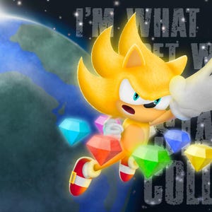 Super Sonic in Space Poster Print 11x17