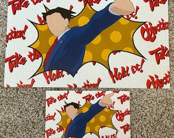 Phoenix Wright Ace Attorney Objection Poster Art Print