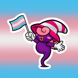 Paper Mario Vivian Trans Pride Flag Sticker
