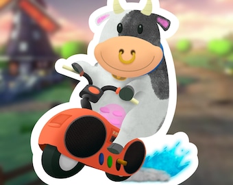 Mario Kart World Moo Moo Meadows Cow Sticker