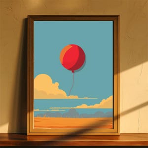 BALLOON Poster Art Print / Pop Art Tag Landschaft / Berge Wandkunst / Ideale Dekoration oder Geschenk / Einzigartige Poster / UNGERAHMT