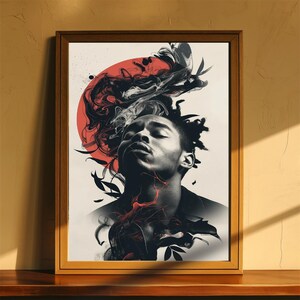 Black Afro Men Art Poster / Art Print / Ideal Home Wall Decor or Gift / Unique Posters / UNFRAMED