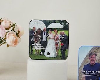 Regalos de imán de refrigerador de boda con foto personalizada, imán personalizado, imán de refrigerador de música personalizado, caja de música con reproducción de canciones, regalo de aniversario,