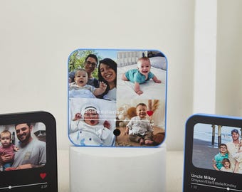 Custom Music Fridge Magnet with Family Photo,Personalized Audio Refrigerator Magnet,Play Song Music Box Gift for Couple,Anniversary Gift