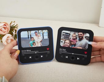 Music Fridge Magnet with Photo,Personalized Audio Refrigerator Magnet,Play Song Music Box Gift for family,family portrait,Best gift