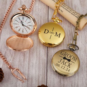 Custom Engraved Pocket Watch,Personalized Pattern Pocket Watch with Chain,Engraved Name Watch gift for Gratuation,Gift for Him Boyfriend