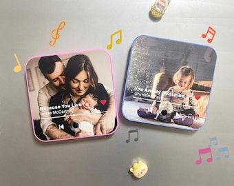 Imanes de nevera personalizados con música, imanes de canciones personalizados, imán de nevera con audio personalizado, caja de música para reproducir canciones, regalo para parejas