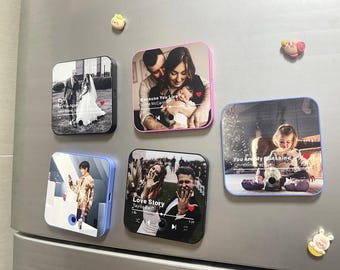 Imanes musicales personalizados para el refrigerador. Imanes con canciones personalizadas que reproducen música. Regalos de aniversario. Regalos de San Valentín para ella. Imanes con foto.
