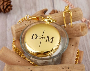 Personalized Engraved Pocket Watch with Name,Groomsmen Gifts, Gift for Father,Unique Custom Timepieces,Vintage Classic Color Pocket Watches