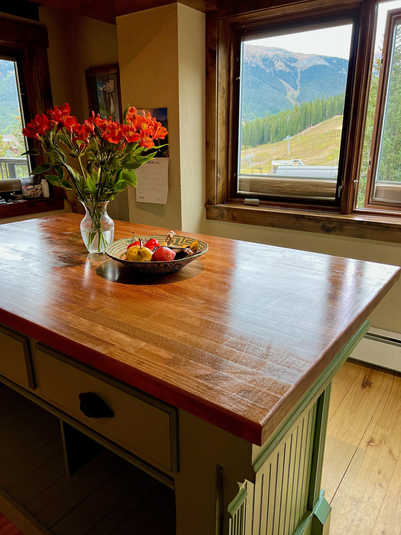 Antique Wood Kitchen Island With Butcher Block Counter Top and Etsy