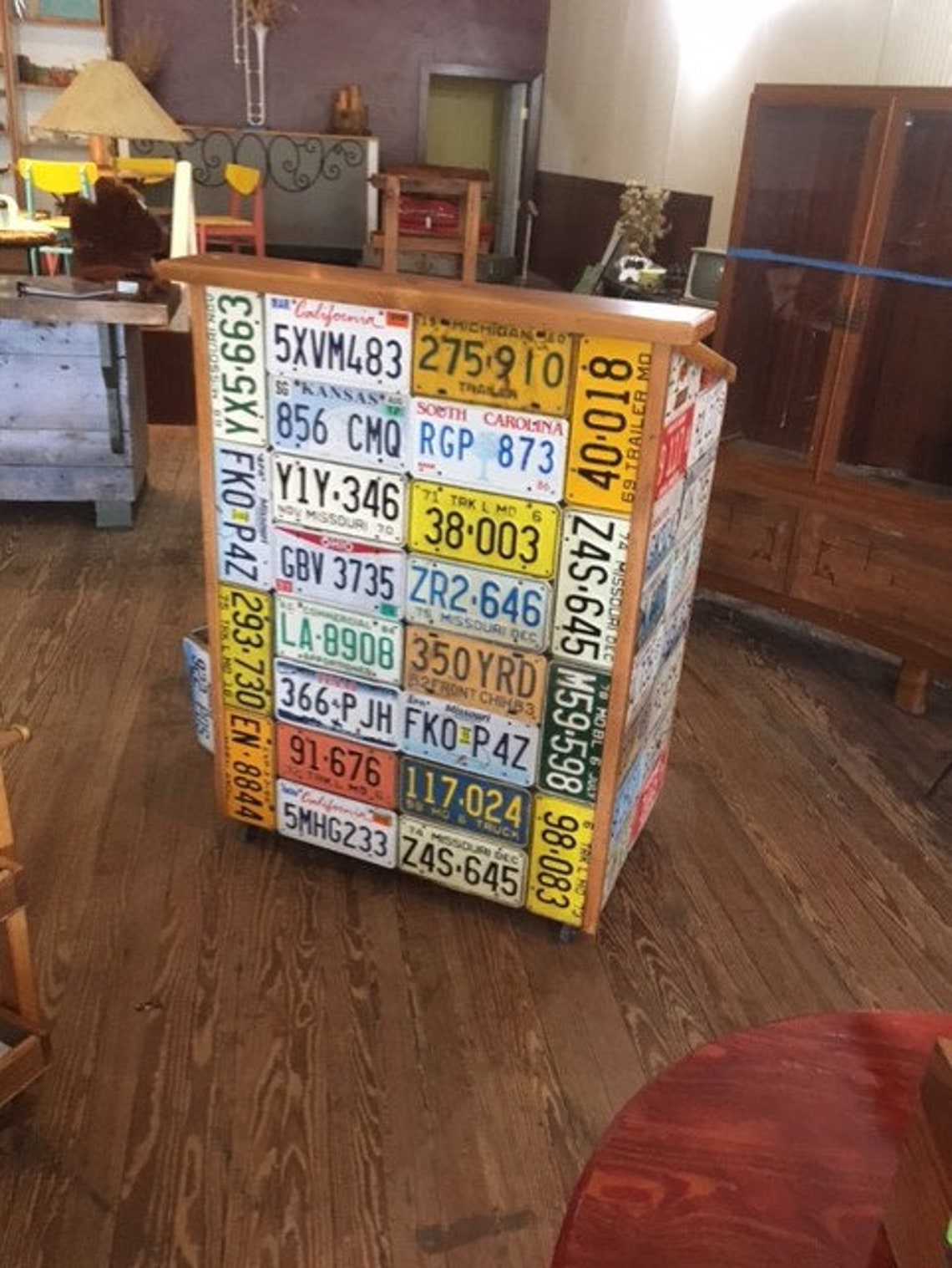 Ready to Ship License Plate Wrapped Hostess Station Man Cave Etsy