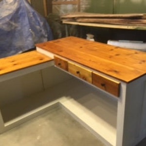 Distressed Retail Check-out Counter Kitchen Island / Bar / Desk image 5