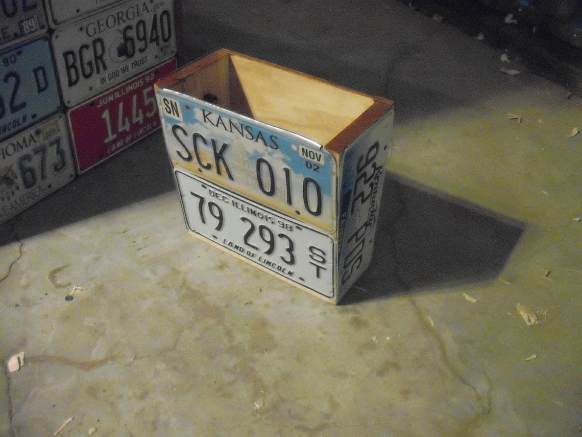 Ready to Ship License Plate Wrapped Hostess Station Man Cave Bar Etsy