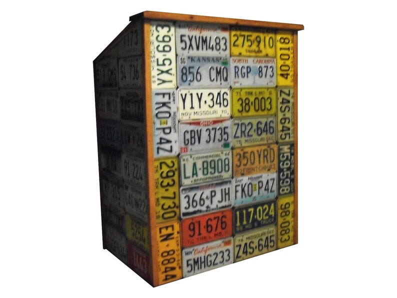 Ready to ship License plate wrapped hostess station man cave Etsy