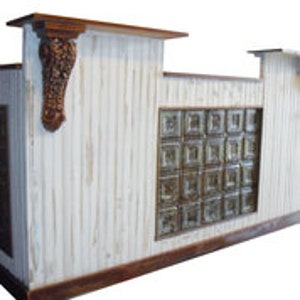Reclaimed Antique wood & tin sales counter