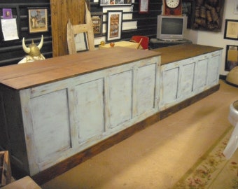 Distressed Retail Check-out Counter - Kitchen Island / Bar / Desk