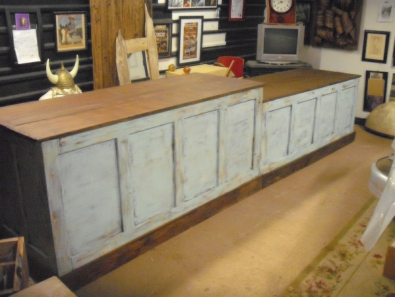 Distressed Retail Check-out Counter Kitchen Island / Bar / Desk image 1