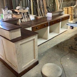 Distressed Retail Check-out Counter Kitchen Island / Bar / Desk image 9