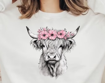 Highland Cow Sweatshirt & Hoodie, Highland Cow Sweatshirt, Country Hoodie, Highland Cow Shirt, Farm tee, Western Clothes, Western Sweatshirt
