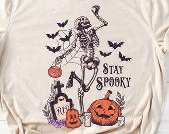 Stay spookyt-shirt, Halloween Shirt, Witch TShirt, Gift For Halloween, iprintasty halloween, Skeleton Fall Halloween