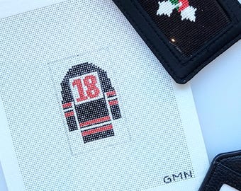 Self-Finishing Luggage Tag Needlepoint Canvas: Custom Jersey