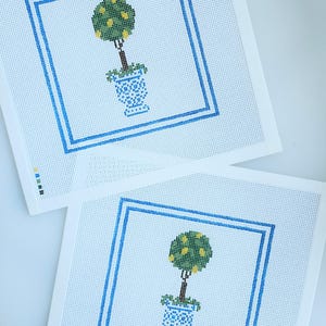 Boxwood Lemon Topiary: Needlepoint Canvas