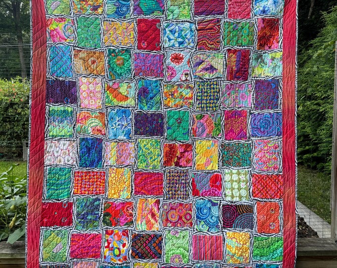 Vibrant Colorful Quilt – Handmade Modern Throw Quilt - Etsy