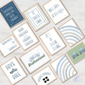 Nursery Art Printable Twin Wall Art Twin Room Decor Baby Wall Art Boy Room Baby Gift Baby Shower Decor Nursery Wall Art Baby Keepsake Print