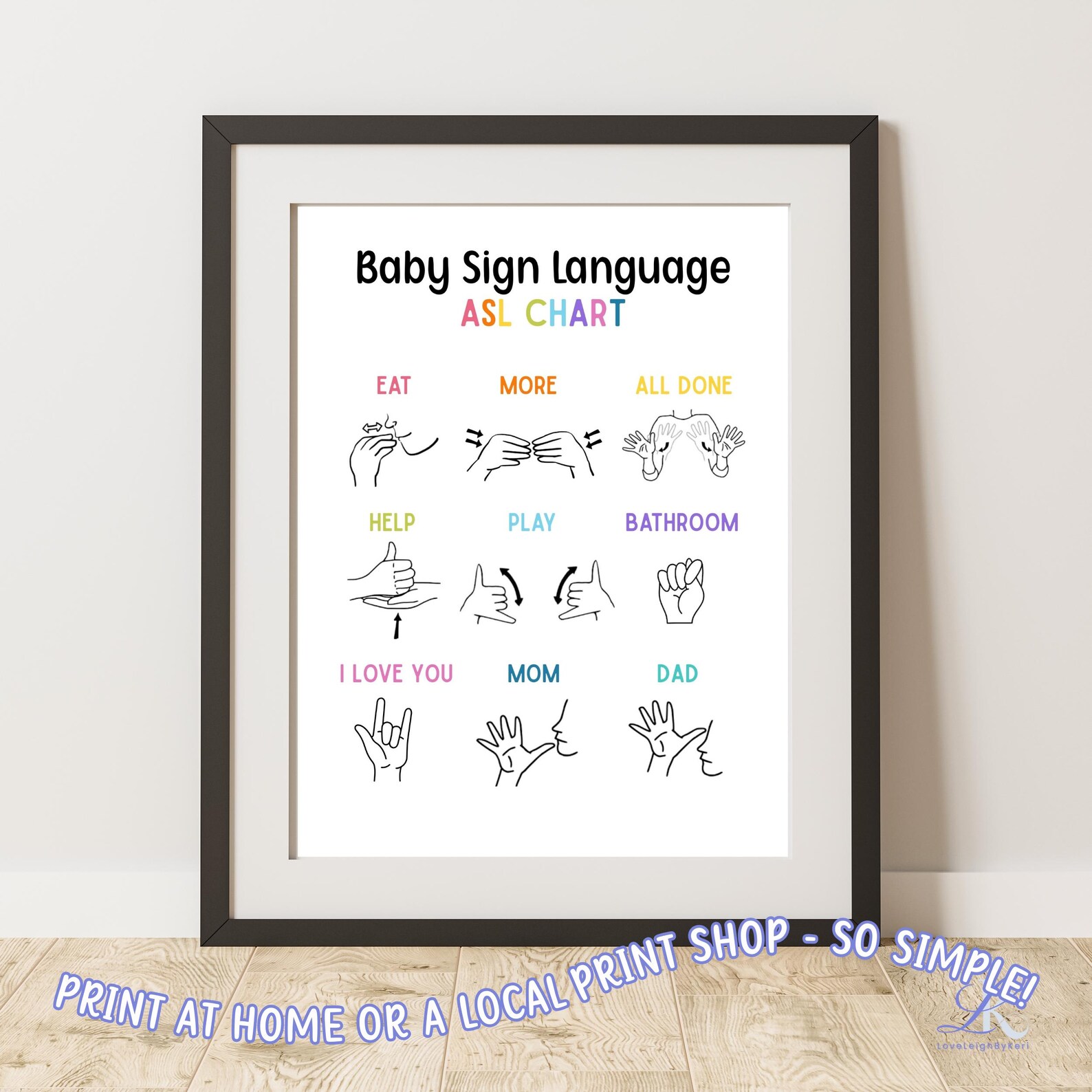 Baby Sign Language Poster Baby ASL Printable Baby Sign Chart Sign ...