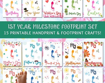 Handprint Art for Babys First Holiday Handprint Craft Kit DIY Baby Keepsake Printable Personalized Handprint Art Newborn Memory Gift for Mom