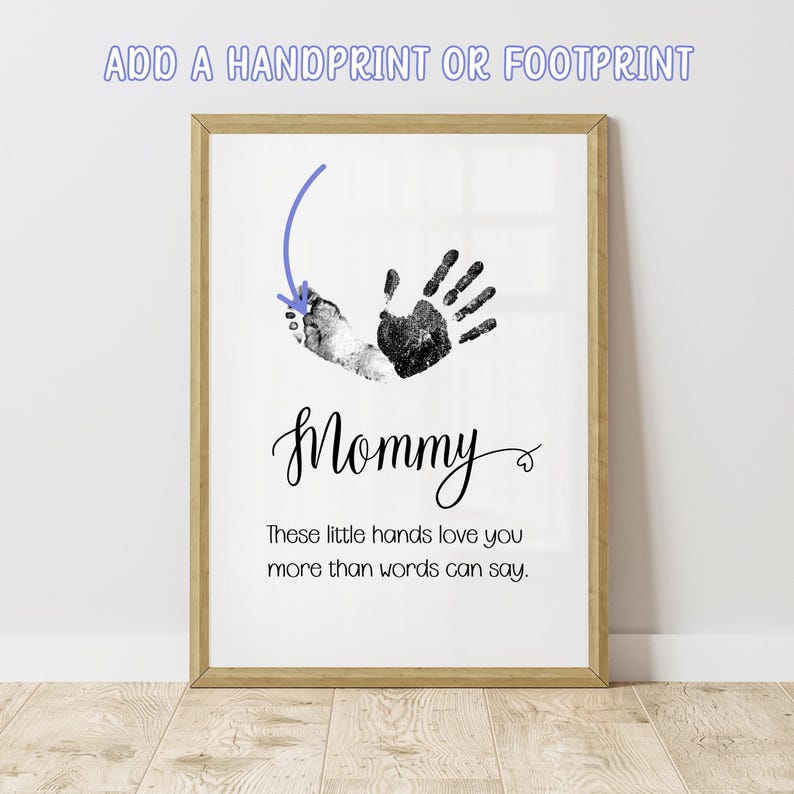 Mothers Day Handprint Art Printable Mothers Day Gift Mom Quote Print ...