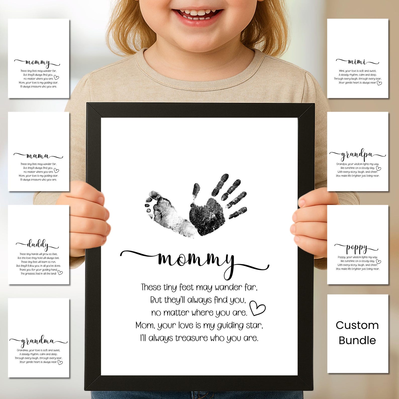 Mothers Day Handprint Art Printable Mom Quote Wall Art Gift Baby ...