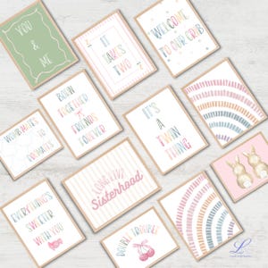 Nursery Art Printable Twin Wall Art Twin Room Decor Baby Wall Art Girl Room Baby Gift Baby Shower Decor Nursery Wall Art Baby Keepsake Print