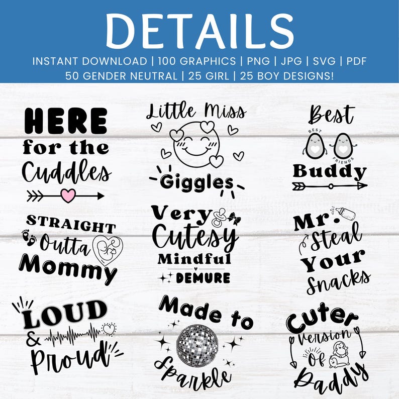Baby SVG Bundle Baby Shower Decor SVG Baby Cricut SVG Files Baby Boy ...