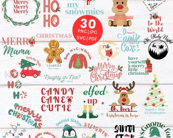 Christmas SVG Bundle Christmas Clip Art Cricut SVG Cut Files Christmas Sayings Winter SVG Holiday Quotes svg Christmas Designs for Cricut