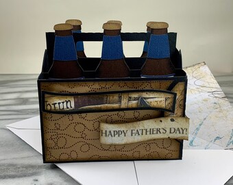 Six Pack Box Card, 3D Card perfect for Father's Day, Birthday, House Warming with an Option to add a pocket for a Gift Card