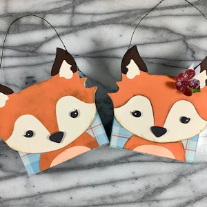 A Little Fox Favor Bag for a woodland first birthday, woodland baby shower