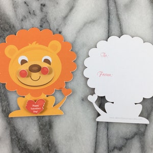 Valentines, Lion set of 12, Mini note cards, Valentines Day, Classroom Valentines, School Valentines, Preschool Valentines image 2