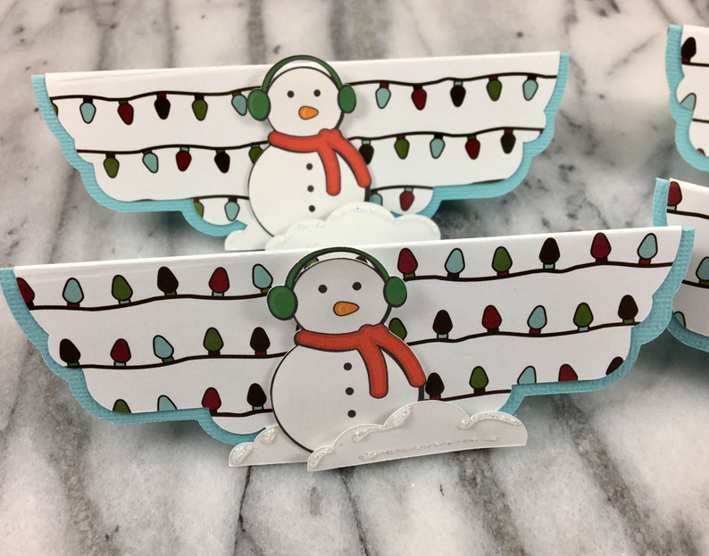 Christmas Treat Toppers, Snow Drift Treat toppers set of 6, Holiday Treat Bag Toppers, Christmas Classroom Treat, Holiday Treat Topper,Snow image 1