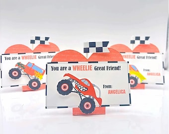 Monster Truck Cupcake Toppers and Wrapper with wobbling wheels, set of 12, cupcake picks, cupcake wrappers, monster truck birthday,