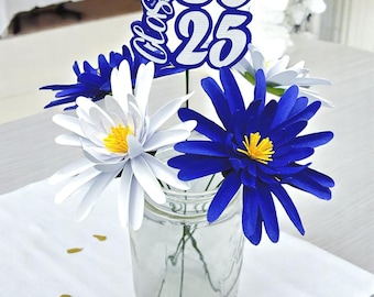 Graduation Paper Flower Bouquet: Class of 2025 Keepsake, set of 4 flowers