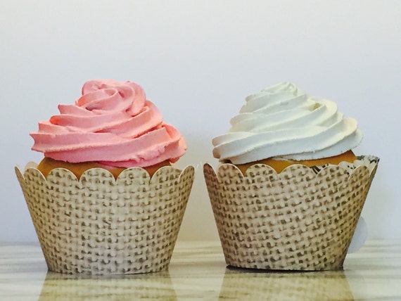 Cupcake Wrappers Burlap Cupcake Wrappers Set Of 12 Rustic Wedding