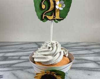 Leaves Cupcake Topper set of 12 for your next birthday party, Garden Party, Garden Shower