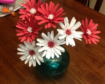 Forever Flowers : Gerber daisies, set of 6 ~ paper flowers, artificial flowers