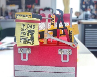 DadWalt Toolbox Greeting Card, 3d card, Father's Day, Birthday,