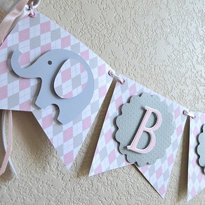 Baby Shower Elephant Banner, 3 different colors available image 1