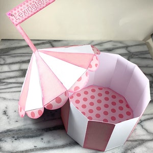 Personalized Carnival Tent Favor Box: Circus Party Decoration